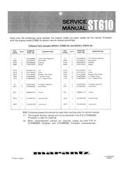 Marantz ST600 Service Manual