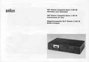 Braun C 301 M Instructions For Use Manual