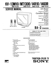 Sony Trinitron RM-Y116 Service Manual