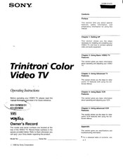 Sony Trinitron KV-13VM31 Operating Instructions Manual