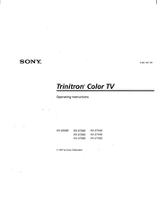 Sony KV-20V80 Trinitron Operating Instructions Manual