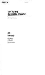 Sony MEGA BASS CFD-626 Operating Instructions Manual
