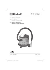 EINHELL TE-AV 18/15 Li C Operating Instructions Manual