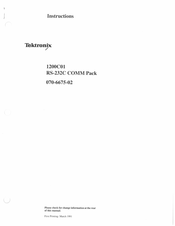 Tektronix 070-6675-02 Instructions Manual