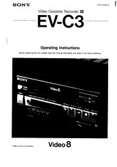 Sony EV-C3 Operating Instructions Manual