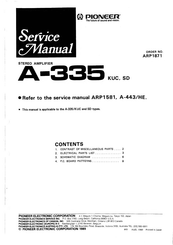 Pioneer A-335 Service Manual