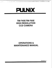 Pulnix TM-745E Operation & Maintenance Manual