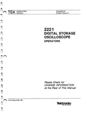 Tektronix 2221 Operator's Manual