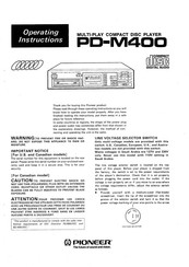 Pioneer PD-M400 Operating Instructions Manual