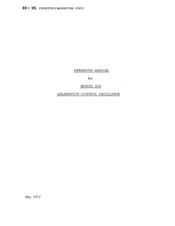 B&K 230 Operating Manual