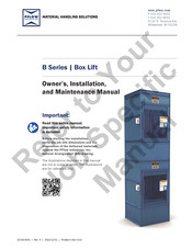 PFlow Industries B Series Owner's, Installation And Maintenance Manual