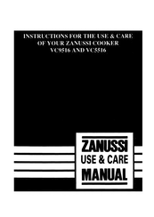 Zanussi VC5516 Instructions For The Use & Care