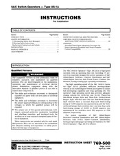 S&C AS-1A Instructions For Installation Manual