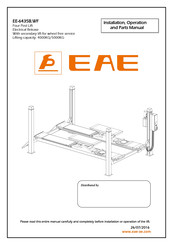 EAE EE-6435BWF Installation, Operation, And Parts Manual