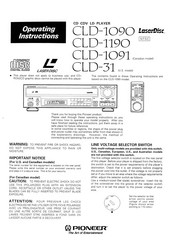Pioneer LaserDisc CLD-31 Operating Instructions Manual