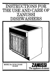 Zanussi DI 104B Instructions For The Use And Care