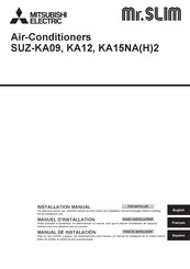 Mitsubishi Electric SUZ-KA15NAH2 Installation Manual