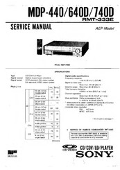 Sony MDP-440 MDP-640D Service Manual