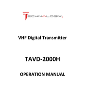 Technalogix TAVD-2000H Operation Manual