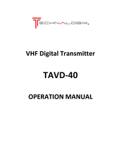 Technalogix TAVD-40 Operation Manual