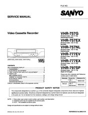 Sanyo VHR-797SP Service Manual
