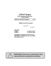 Wood-mizer LT28 D17 Safety, Operation, Maintenance & Parts Manual