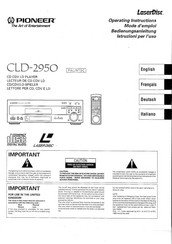 Pioneer LaserDisc CLD-2950 Operating Instructions Manual