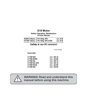 Wood-Mizer E10 Safety, Operation, Maintenance & Parts Manual
