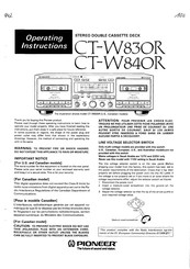 Pioneer CT-W840R Operating Instructions Manual