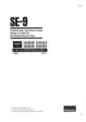 Sansui SE-9 Operating Instructions Manual