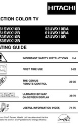 Hitachi 53UWX10BA Manual