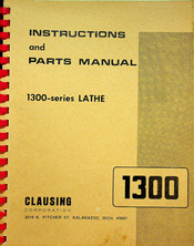CLAUSING 1300 Series Instructions And Parts Manual