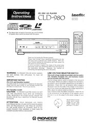 Pioneer CLD-980 Operating Instructions Manual