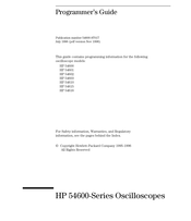 HP 54600 Series Programmer's Manual