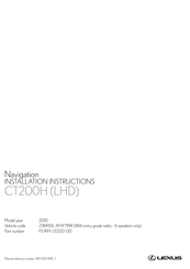 Lexus CT200H Installation Instructions Manual