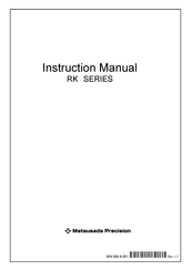 Matsusada Precision RK Series Instruction Manual