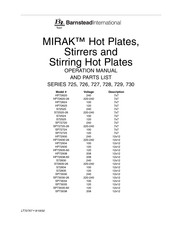 Barnstead International MIRAK SP73035-60 Operation Manual And Parts List