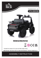 HOMCOM 370-289V90 Assembly Instruction Manual