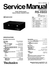 Technics RS-X933 Service Manual