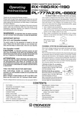 Pioneer PL-777AZ Operating Instructions Manual