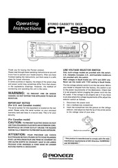 Pioneer CT-S800 Operating Instructions Manual
