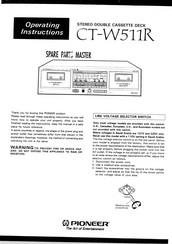 Pioneer CT-W511R Operating Instructions Manual
