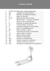 Simon, Evers & Co K 484 023 Installation And Operation Manual