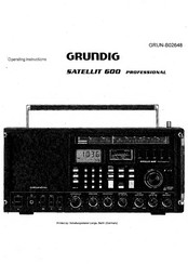 Grundig SATELLIT 600 PROFESSIONAL Operating Instructions Manual