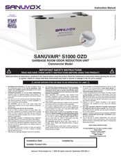 Sanuvox SANUVAIR S1000 OZD Instruction Manual