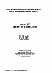 Universal Audio 537 Manual