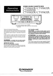 Pioneer C T-W402K Operating Instructions Manual