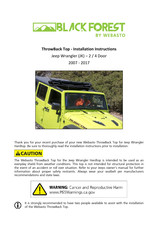 Webasto Black Forest ThrowBack Top Installation Instructions Manual