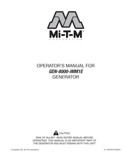 Mi-T-M GEN-8000-iMM1E Operator's Manual