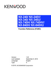 Kenwood NEXEDGE NX-340 Function Reference